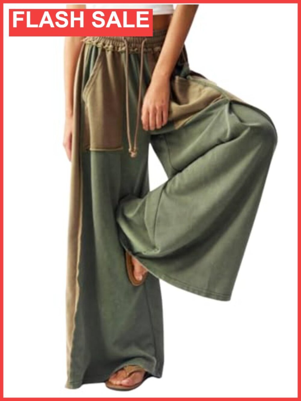 Women's Wide Leg Baggy Sweatpants High Waist Drawstring Flowy Palazzo Pants